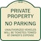 Signmission Private Property No Parking Unauthorized Vehicles Will Be Ticketed Towed at Owners E, TG-1818-23246 A-DES-TG-1818-23246 - alternate 1